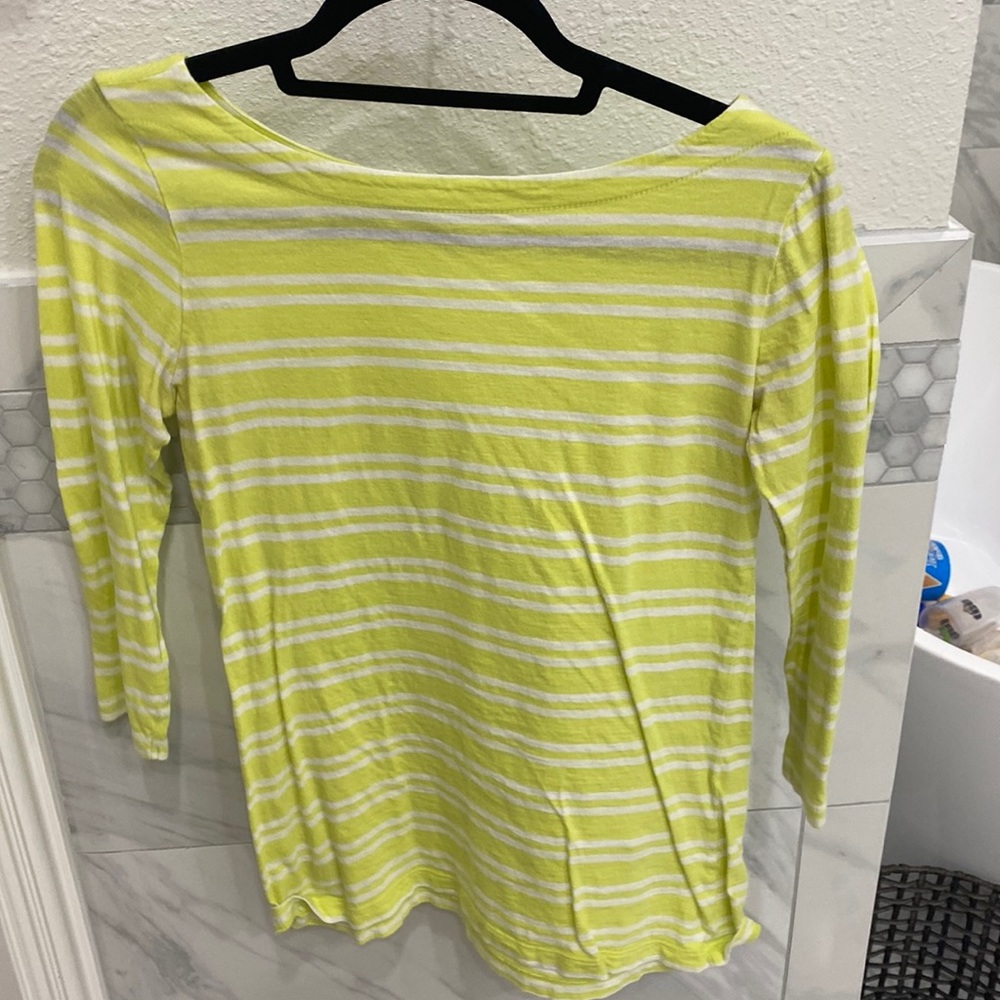 Ann Taylor Loft Yellow Striped Shirt